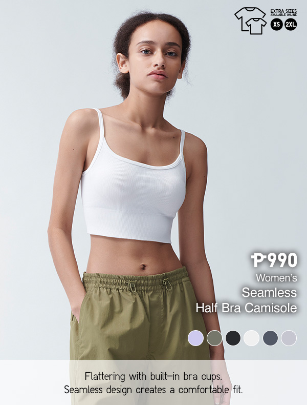 Flattering with built-in bra cups. Our new AIRism Active Cropped Bra  Sleeveless Top combines a V-neck at the front and a scoop neck at