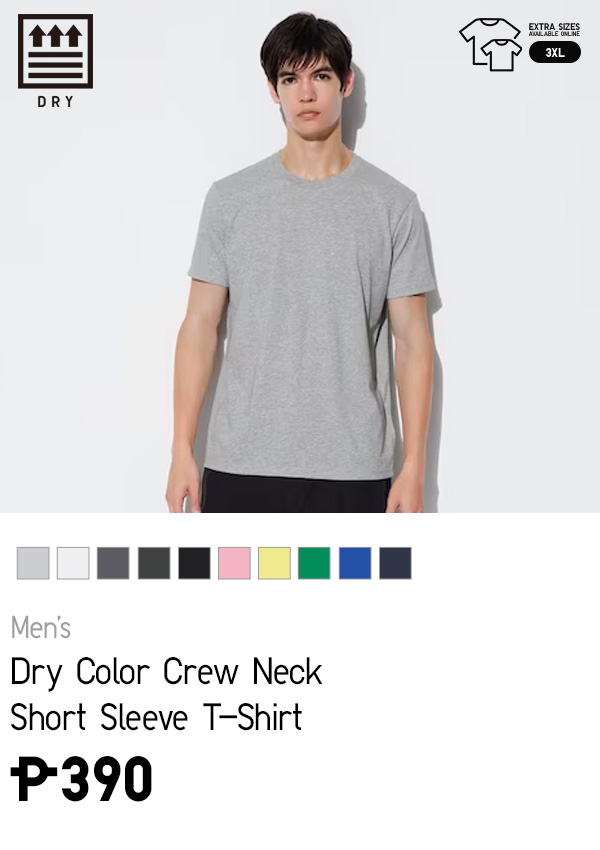 Dry Color Crew Neck Short Sleeve T-Shirt