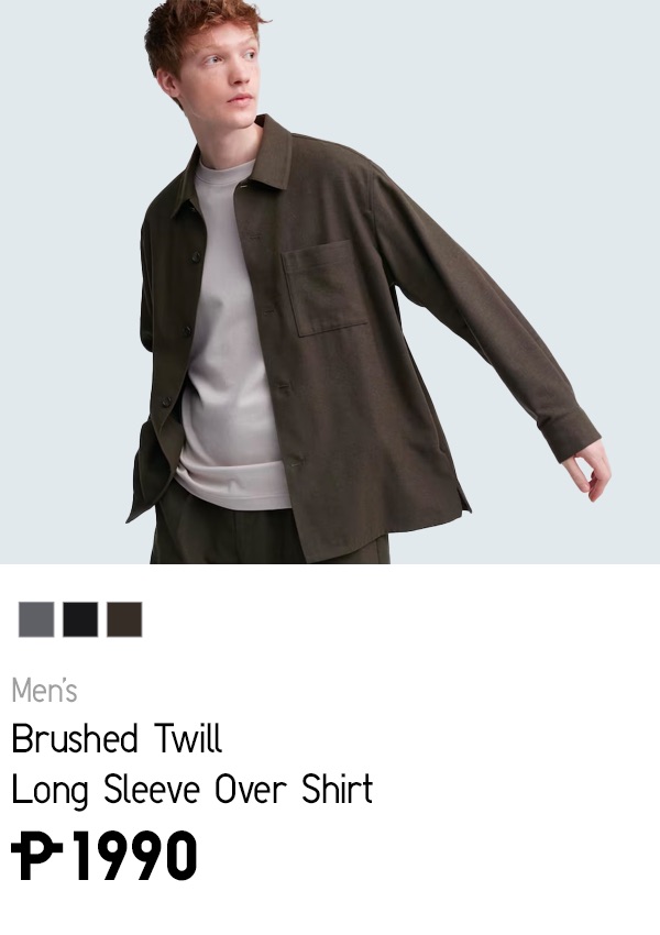 BRUSHED TWILL LONG SLEEVE OVER SHIRT